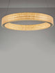 Kinara Pendelleuchte Ø 60cm 3000K Gold mit funkelnder Acryl-Optik und ringförmigem Design.