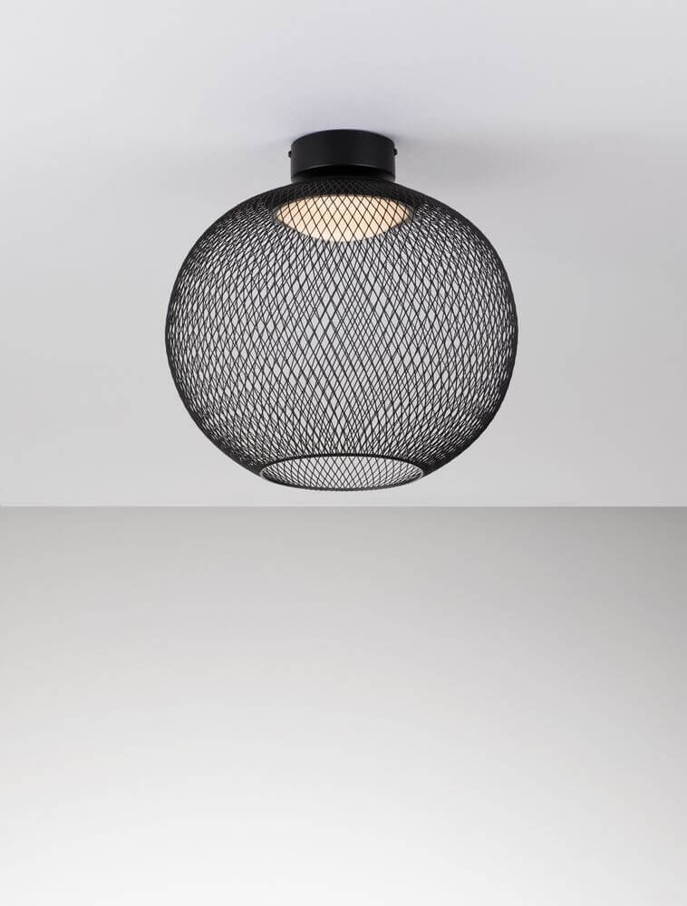 Kinetic LED ceiling light 3000K black