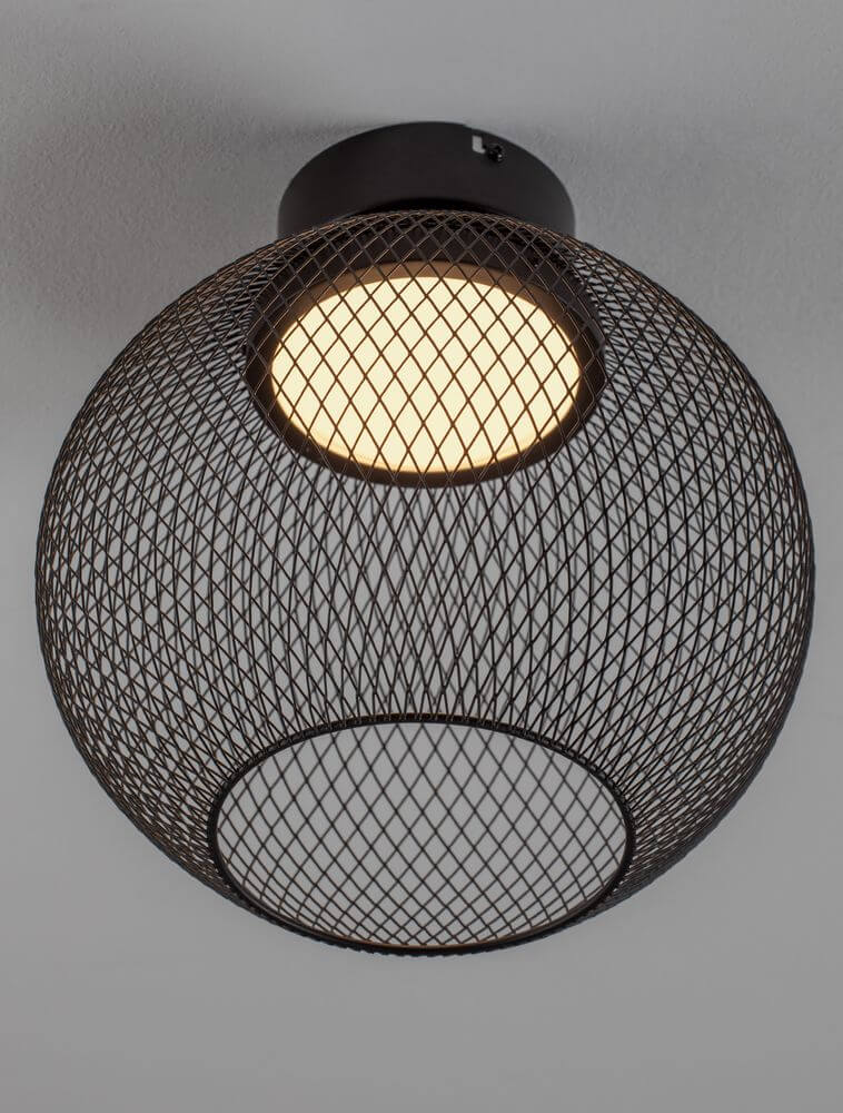 Kinetic LED ceiling light 3000K black