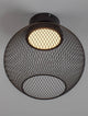 Schwarze KINETIC LED-Deckenleuchte aus Drahtgeflecht, moderne Lampe für Wohn- und Schlafzimmer.