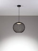 Kinetic LED Pendelleuchte 3000K Schwarz mit schwarzem Drahtgeflecht für modernen Wohnstil