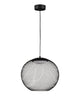 Kinetic LED Pendelleuchte 3000K Schwarz in schwarzem Drahtgeflecht, moderner Stil für Schlaf- und Wohnzimmer.