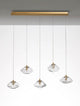 King Pendelleuchte Balken 80cm 5-flammig Gold, Transparent mit Glas und Metall für stilvolle Beleuchtung.