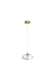 King Pendelleuchte G9 Gold, Transparent, Ø 16cm, Hängeleuchte aus Glas und messingfarbenem Metall