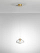 King Pendelleuchte G9 Gold, Transparent - stilvolle Hängeleuchte aus Glas und Metall für elegantes Wohndesign.