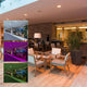 Moderne Lounge mit Atrium Ronq LED Einbaupanel, zeigt verschiedene Farbtemperaturen und gemütliche Atmosphäre.