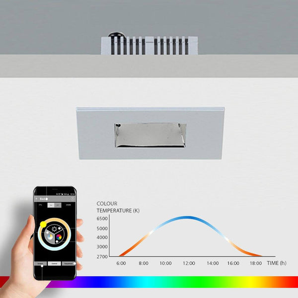 K-Spot Flat LED Einbauleuchte HCL CCT ZigBee / DALI mit App-Steuerung und dynamischer Farbtemperatur