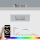 K-Spot Flat LED Einbauleuchte mit App-Steuerung zur Farbtemperaturanpassung und Diagramm zur Nutzung.
