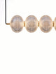 Klelia Pendelleuchte 6-flammig 3000K Gold mit eleganten Glaskugeln und goldenen Details.