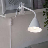 Klemmlampe Vitis mit Flexarm Schnurschalter Weiß