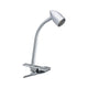 Klemmspot Gesa GU10 Chrom-Matt flexibel montierbare Leuchte mit Schnurschalter und verstellbarem Arm.