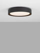 Koi LED Deckenleuchte Ø 48cm 3000K in runder schwarzer Metall-Schale, warmweißes Licht, modern und schick.