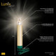 LED Christbaumkerzen Lumix Superlight Mini Goldfarben Basis mit super hellem LED Lichtern und Halteclip.