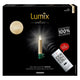 LED Christbaumkerzen Lumix Superlight Mini Goldfarben Basis - Metallic Edition in der Verpackung.