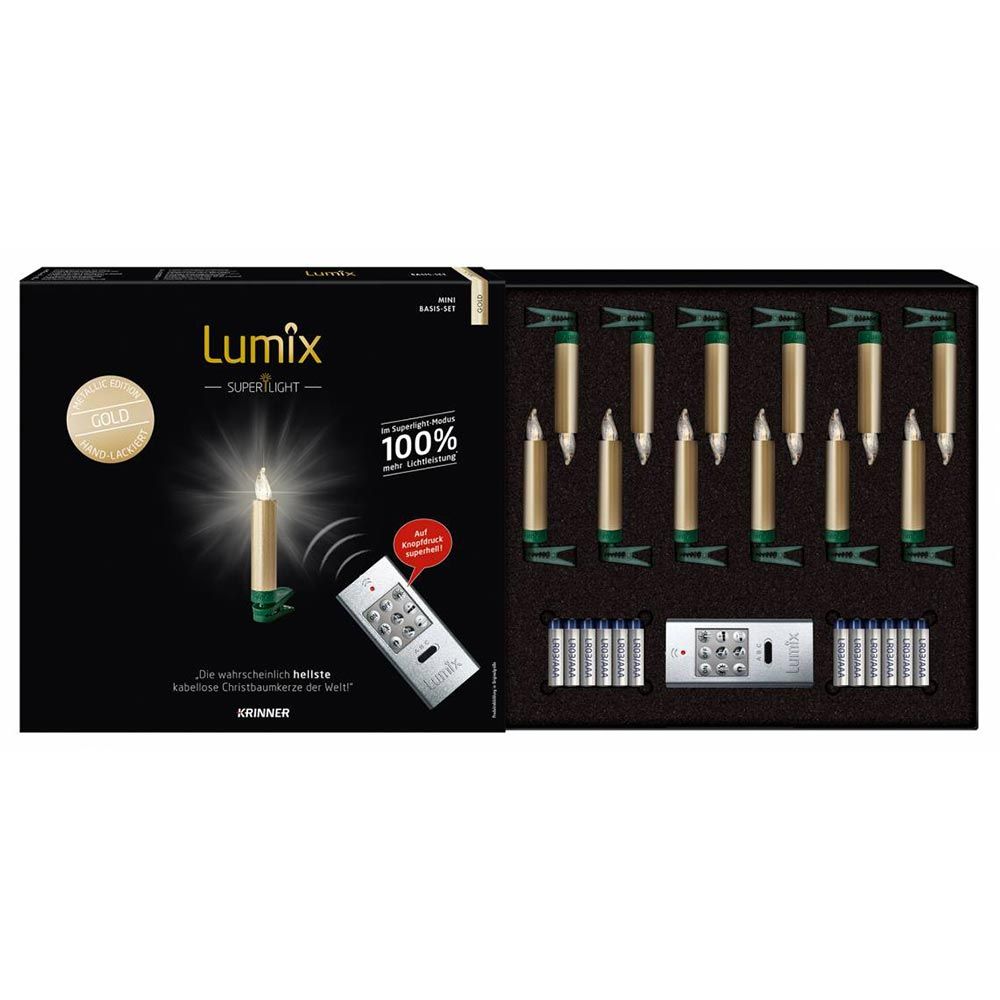 Led Christmas Tree Candles Lumix Superlight Mini Gold Color Base