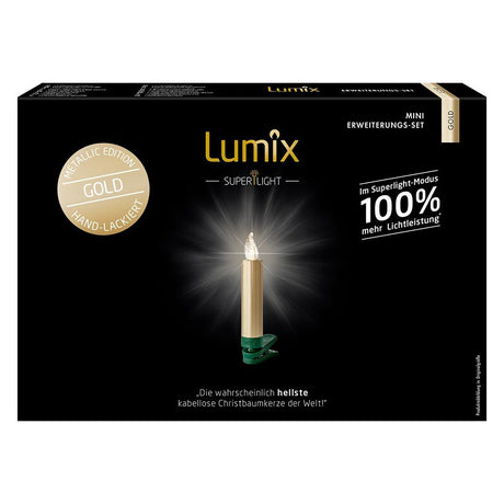 LED Christbaumkerzen Lumix Superlight Mini Goldfarben Erweiterung  Krinner   