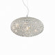 Kristall-Pendelleuchte Orion SP8 Ø50cm Chrom im eleganten Design mit Kristall-Achtecken und höhenverstellbarem Stahlkabel.