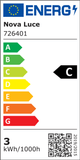 Energieeffizienzlabel für die Krypton LED Außenwandeinbauleuchte Lichtauslass Kegel 3000K IP54 von Nova Luce, Klasse C.