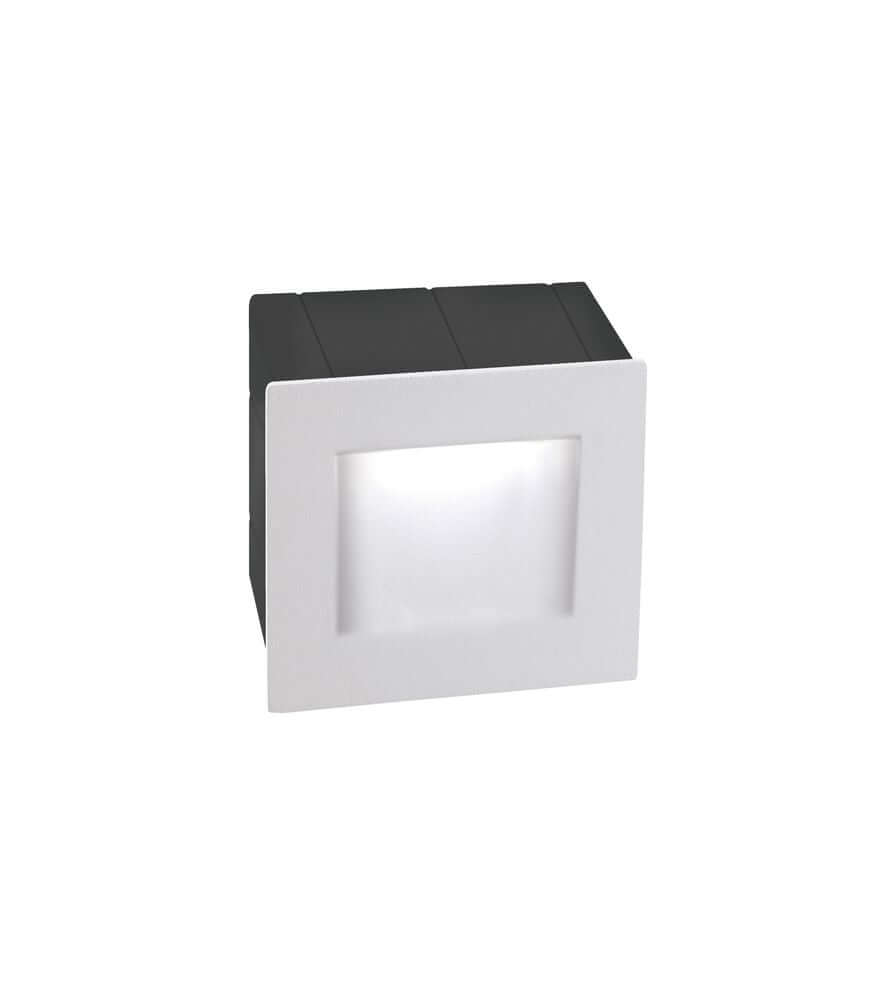 Krypton LED Außenwandeinbauleuchte in quadratischer Form, 3000K warmweiß, IP54, ideal für Außenbereiche.
