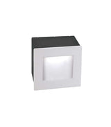Krypton LED Außenwandeinbauleuchte in quadratischer Form, 3000K warmweiß, IP54, ideal für Außenbereiche.