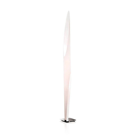 Kundalini Design-Stehlampe Shakti 200cm mit Dimmer in schlanker, eleganter Form auf schwarzem Fuß.