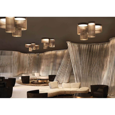 Moderne Innenarchitektur mit Kundalini LED Deckenleuchte Giass Ø 25cm Dimmbar in luxuriösem Ambiente.