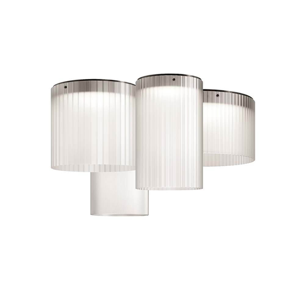 Kundalini LED Deckenleuchte Giass Ø 40cm Dimmbar in modernem Design mit drei eleganten Lampenschirmen.
