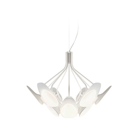Kundalini LED Designleuchte Peacock mit 12 Armen Ø 80cm in elegantem, modernem Design und zahlreichen Lichtquellen.