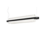 Kundalini LED Pendelleuchte Nami 150cm in Schwarz, dimmbar mit gebogenem Glas für stimmungsvolles Licht.
