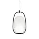 Kundalini Pendellampe Lanna Ø 22cm H 40cm Opalglas in modernem Design mit schwarzem Metallrahmen.