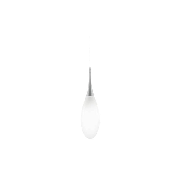 Suspension Kundalini Spillo 67 cm blanche - élégante lampe design en forme de goutte avec diffuseur en polyéthylène.