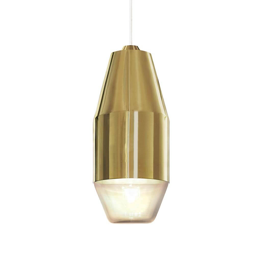 Kundalini Pendelleuchte Yuma 25,5cm Messing - edle Lichtquelle aus poliertem Messing im modernen Design.