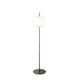 Kundalini Stehlampe Kushi XL mit Opalglasschirm 183cm Dimmbar, modern und elegant in runder Form.