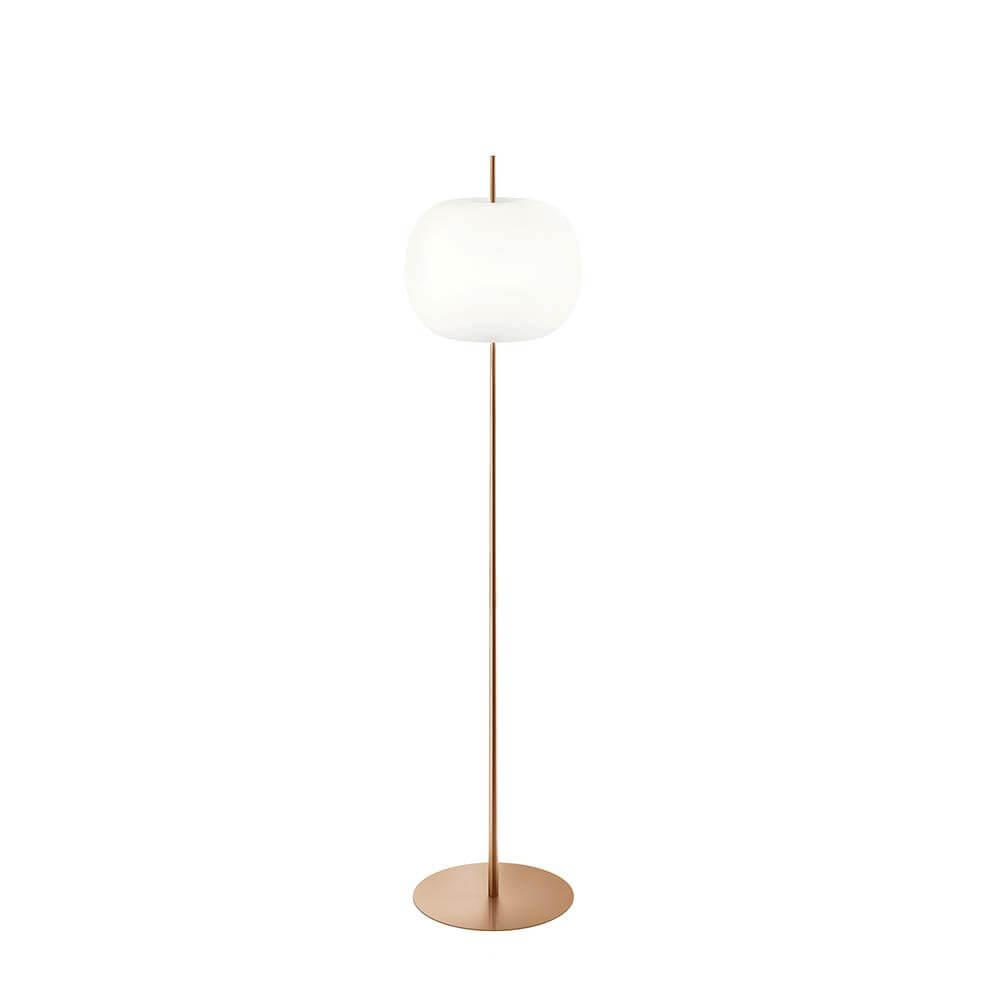 Lampada da pavimento Kushi XL con schermata di vetro opale 183 cm Dimmabile