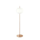 Kundalini Stehlampe Kushi XL mit Opalglasschirm 183cm Dimmbar auf einem eleganten Fuß