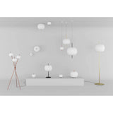 Lampada da pavimento Kushi XL con schermata di vetro opale 183 cm Dimmabile
