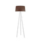 Kundalini Stehlampe Tripod mit Stoffschirm 175cm Dimmbar in Braun mit modernem Dreibeingestell