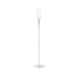 Kundalini Stehleuchte Spillo 180cm mit fließendem Design und organischer Geometrie in Weiß.