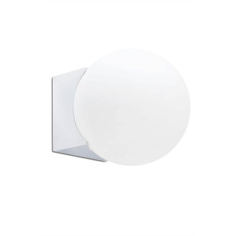LAGO Wandleuchte 1xG9 IP44 Chrom in modernem Design mit runder Glaskugel.