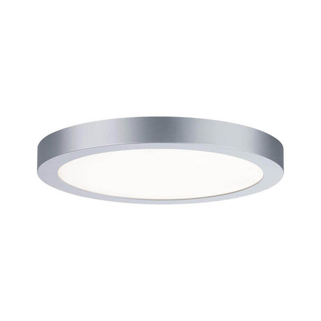 LED Abia Panel Rund Chrom-Matt in modernem Design mit gleichmäßiger Lichtverteilung und flachem Aufbau.