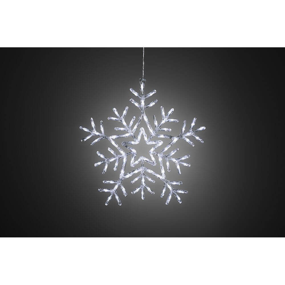 LED acrylic snowflake with 8 functions 90 cold white diodes IP44