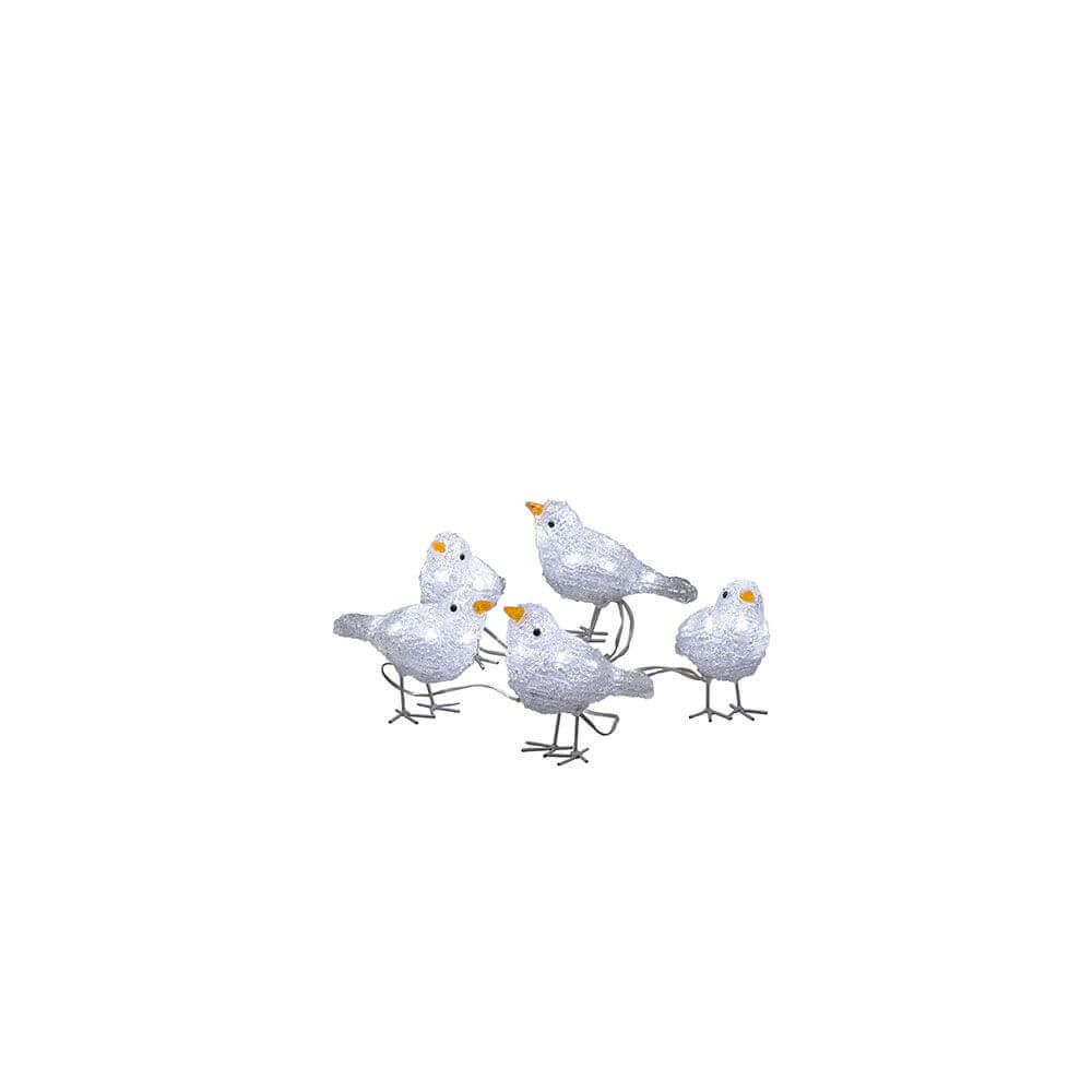 LED Acryl Vögel 5er-Set 40 Kaltweiß 24V