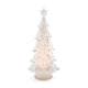 LED Acryl Weihnachtsbaum 3 Warmweiße Diode batteriebetrieben in transparentem Design, leuchtet warm und festlich.