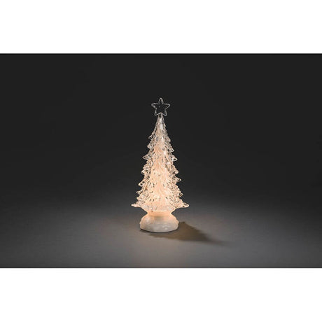 LED Acryl Weihnachtsbaum rotierend 3 Warmweiße Diode batteriebetrieben mit sanftem, warmem Licht.
