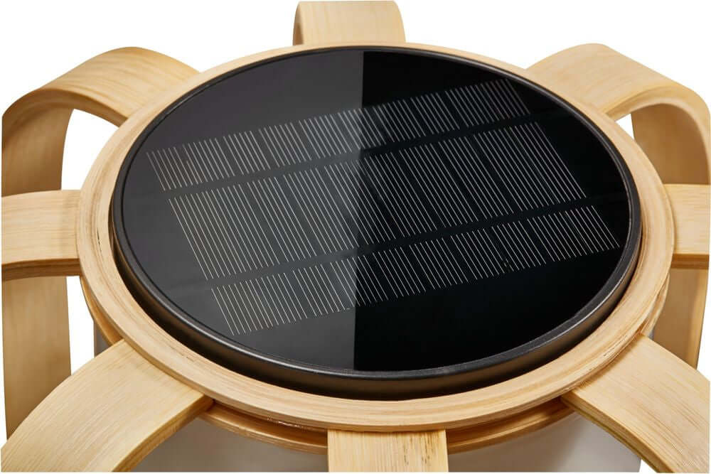 LED Akkuleuchte Bob Solar IP44 mit modernem Solarpanel auf der Oberseite