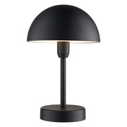 LED Lampe à batterie Ellen To-Go IP44 au design élégant avec abat-jour noir et base stable.