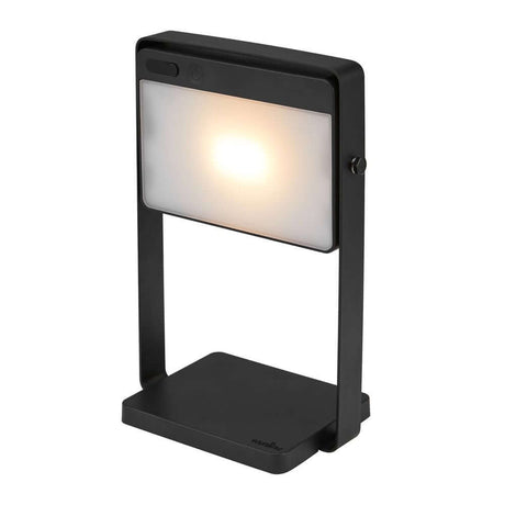 LED Akkuleuchte Saulio Solar IP44 in modernem Design, tragbar und solarbetrieben, ideal für stimmungsvolle Beleuchtung.