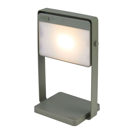 LED Akkuleuchte Saulio Solar IP44 in elegantem, tragbarem Design mit dimmbaren Licht.