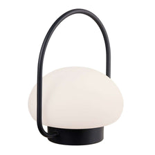 LED Akkuleuchte Sponge To Go IP65 von Nordlux, tragbare Tischleuchte in Pilzform mit schwarzem Griff