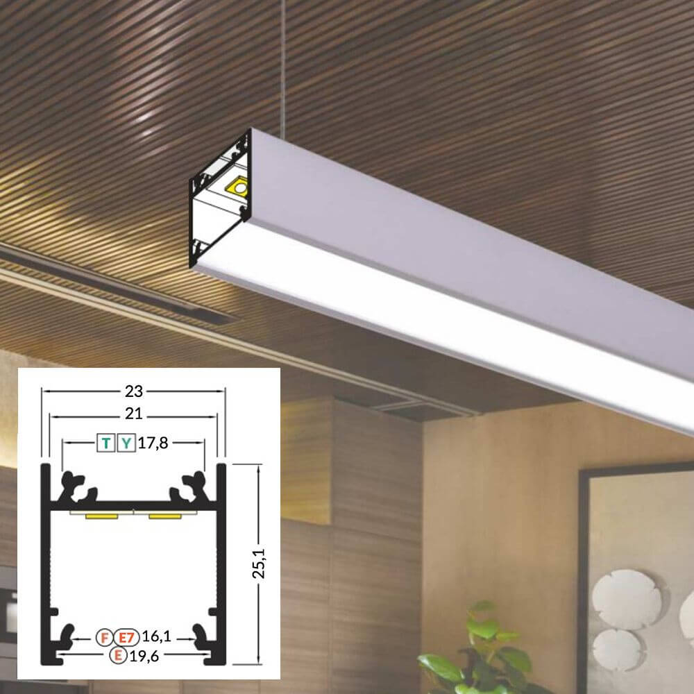 LED Aluminium Profil 2m Aufbau - Detailansicht mit Montageanleitung und technischen Spezifikationen.